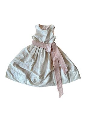 Isabel Garreton Silk Dress Hand Smocked Pink White Size 4 Kids Girls